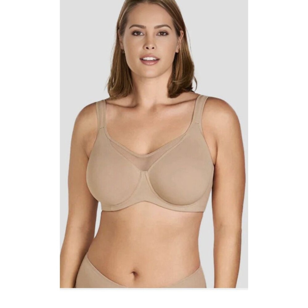 She Curve Bra Women Sz 40D Beige Full Coverage Minimizer Bra Mesh NEW Underwire